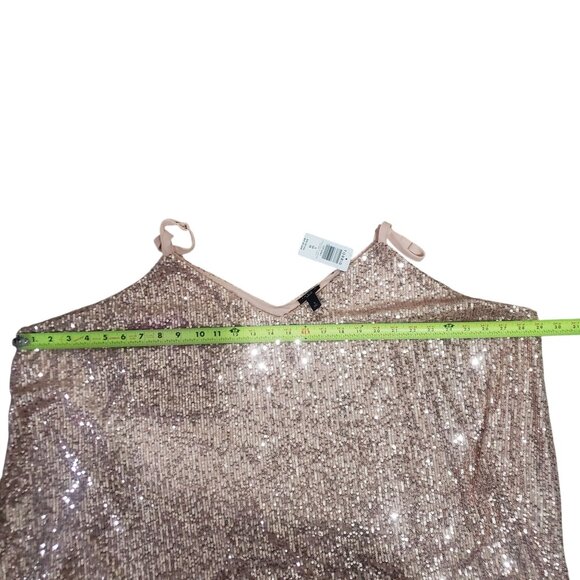 NWT Torrid Womens Rose Gold Sequin Camisole Tank Top Size 5 Party Sparkly Flirty - Picture 10 of 10